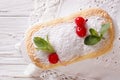 Austrian dessert souffle Salzburger Nockerln Horizontal top view Royalty Free Stock Photo