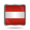 Austrian Flag 3D Glossy Vector Illustration, Rectangular or Square Shape, Scalable EPS File Royalty Free Stock Photo