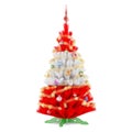 Austrian flag painted on the Christmas tree, 3D rendering Royalty Free Stock Photo