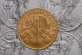 Austrian Gold Philharmonic ontop of US Silver Eagles Royalty Free Stock Photo