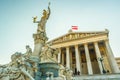 Austrian parliament building with Athena statue