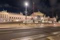 Austrian Parliament Building in the centre of Vienna during night time. Royalty Free Stock Photo