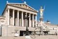 The Austrian Parliament Building (Parlamentsgebaude) In Vienna Royalty Free Stock Photo