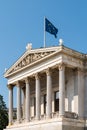 The Austrian Parliament Building (Parlamentsgebaude) in Vienna Royalty Free Stock Photo