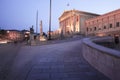 Austrian Parliament Building in Vienna at night Royalty Free Stock Photo