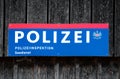 Austrian Police sign : Polizeiinspektion Seedienst on wooden background Royalty Free Stock Photo