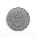 Austrian 5 Schilling Coins Royalty Free Stock Photo