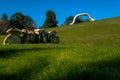 Austrian Sculptures Park - Mauer & Die Erdkugel als Koffer Royalty Free Stock Photo