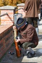 Austrian shooters in national costumes in the city of Graz, Austria. Royalty Free Stock Photo