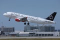 Austrian Star Alliance plane taking off Royalty Free Stock Photo