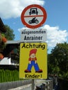 Austrian street crossing sign Attention Children