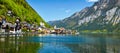 Panorama of Hallstatt village and Hallstatter See, Austria