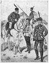 Austro-Hungarian cavalry 1862. Illustration of the 19th century.