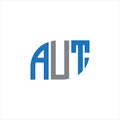 AUT Letter Logo Design On White Background.AUT Creative Initials Letter Logo Concept.AUT Letter Design
