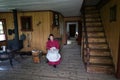 Traditional knitting in an Acadian village