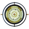 Authentic ancient ship compass isolated on white Royalty Free Stock Photo
