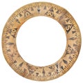Authentic ancient ship compass paper ring used for navigation Royalty Free Stock Photo