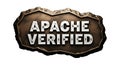 Authentic apache verified emblem rustic design for digital projects and games Royalty Free Stock Photo
