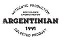 Authentic argentinian product stamp