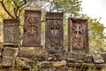 Authentic Armenian Khachkars in Armenia . Royalty Free Stock Photo
