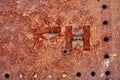 Industrial Art, Detail of Rusted Metal Fire Hydrant Cover Royalty Free Stock Photo