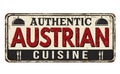 Authentic austrian cuisine vintage rusty metal sign