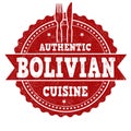 Authentic bolivian cuisine sign or stamp