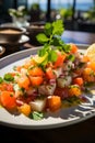 Authentic ceviche from Peru - a flavorful blend of marinated fish and spices