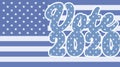 Authentic block color denim blue American flag typography Vote 2020