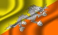 Authentic colorful Bhutan flag Royalty Free Stock Photo