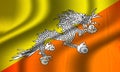 Authentic colorful Bhutan flag Royalty Free Stock Photo