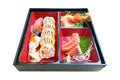 Authentic delicious famous Japanese food Salmon sushi Bento set