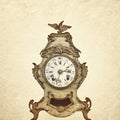 Authentic eighteenth century weathered table clock Royalty Free Stock Photo
