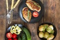 Authentic European dinner with young potatoes Royalty Free Stock Photo