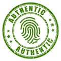 Authentic fingerprint vector stamp