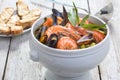 Authentic French Bouillabaisse fish soup Royalty Free Stock Photo