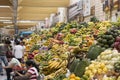 People selling produce in tropical fruit market, Ecuador Royalty Free Stock Photo