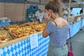 Authentic german handmade bretzel bakery at street food fair