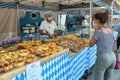 Authentic german handmade bretzel bakery at street food fair