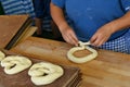 Authentic german handmade bretzel bakery at street food fair