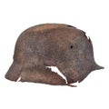 Authentic German Second World War helmet with bullet hole