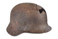 Authentic German Second World War helmet with hole