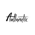 Authentic. Hand drawn dry brush lettering. Ink illustration. Modern calligraphy phrase. Vector illustration.