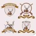 Authentic hipster logotype with lying deer