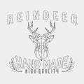 Authentic hipster logotype with polygonal reindeer and arrows