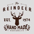 Authentic hipster logotype with reindeer and arrows