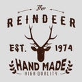 Authentic hipster logotype with reindeer and arrows