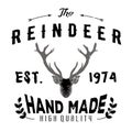 Authentic hipster logotype with reindeer and arrows