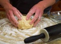 Making pie crust Royalty Free Stock Photo