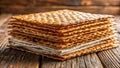Authentic Homemade Matzah Stack A Rustic Celebration of Passover Tradition Royalty Free Stock Photo